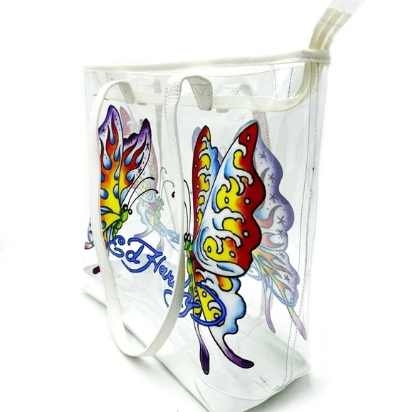 🔹️ Ed hardy🔹️ PVC Clear see through butterfly  Tote Bag  🦋 - Picture 2 of 5